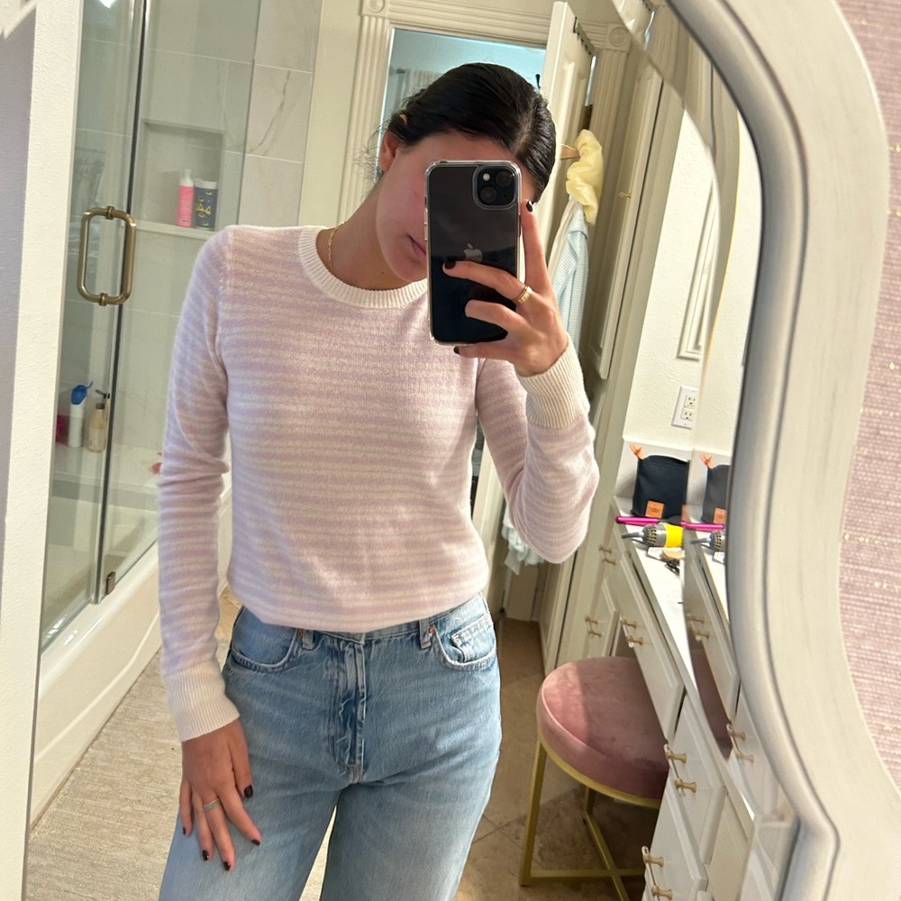 Intermix lavender and white sweater